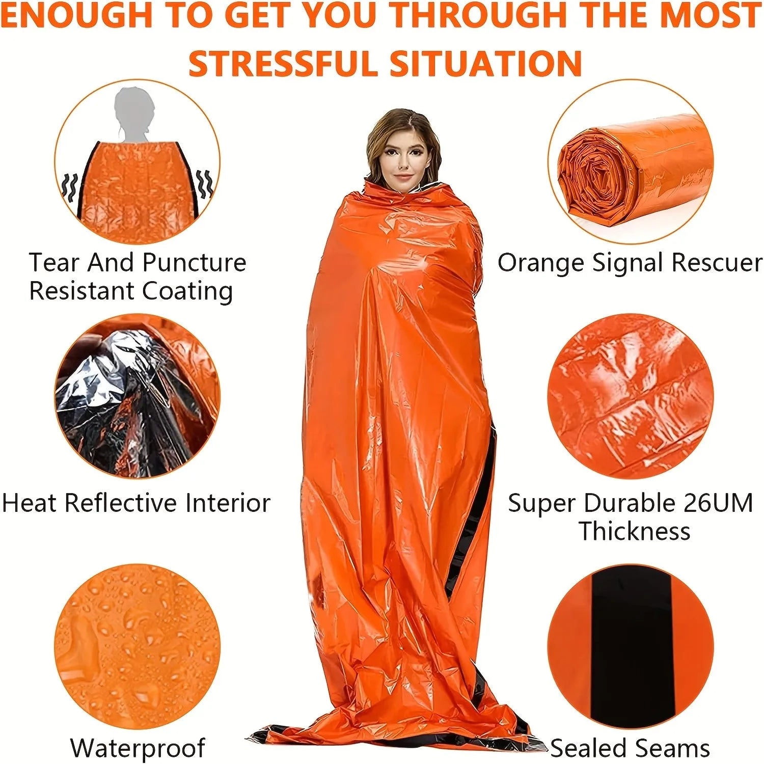 Mylar Emergency Survival Sleeping Bag — Ultralight Thermal Shelter