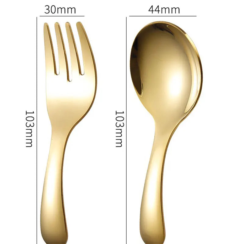 Kids Stainless Steel Camping Cutlery — Portable Spoon & Fork Travel Set