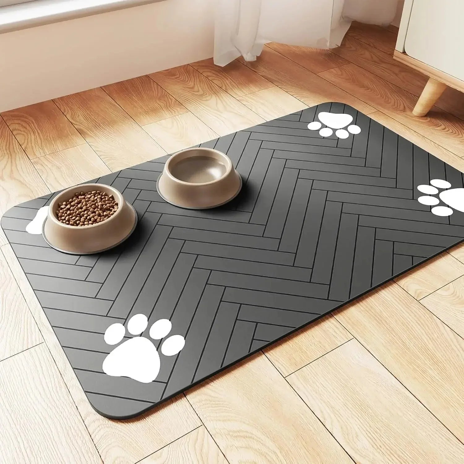 Absorbent Pet Feeding Mat — Quick-Dry Waterproof Placemat