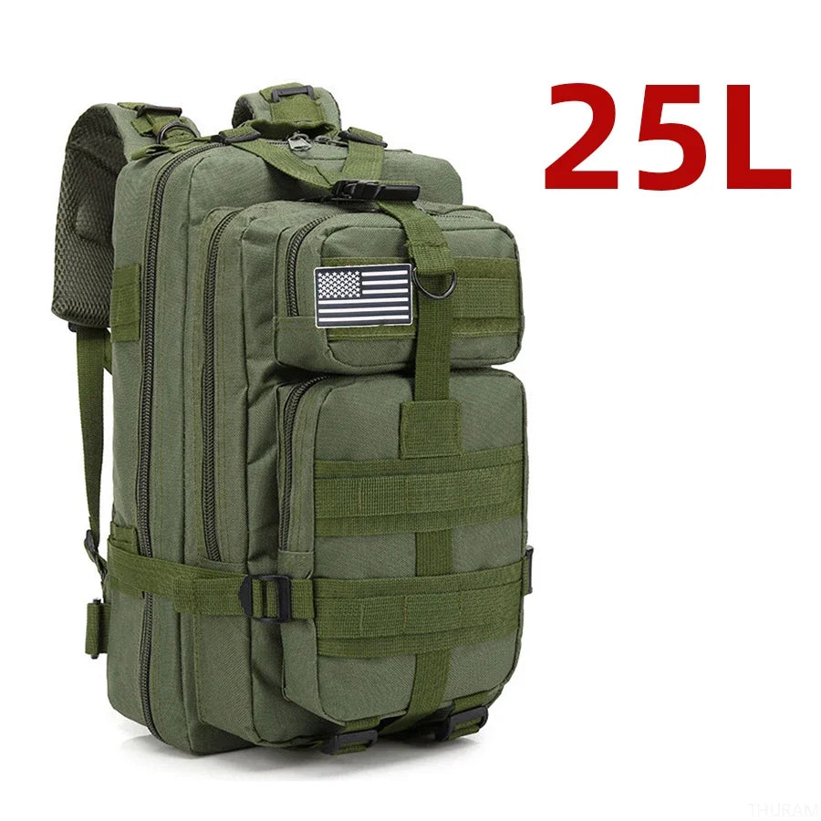 Tactical Hiking Backpack — Waterproof Nylon 25L/50L Outdoor Rucksack
