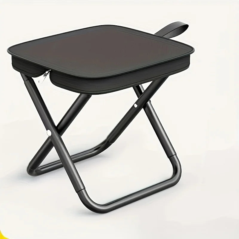 Portable Folding Camping Stool — Zippered Carry Handle for Outdoor Use