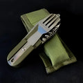 7-in-1 Foldable Camping Cutlery Set — Stainless Steel Outdoor Tableware