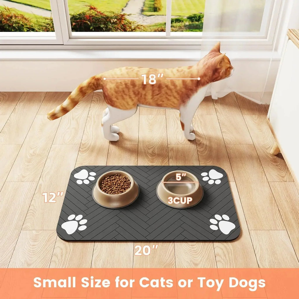 Absorbent Pet Feeding Mat — Quick-Dry Waterproof Placemat
