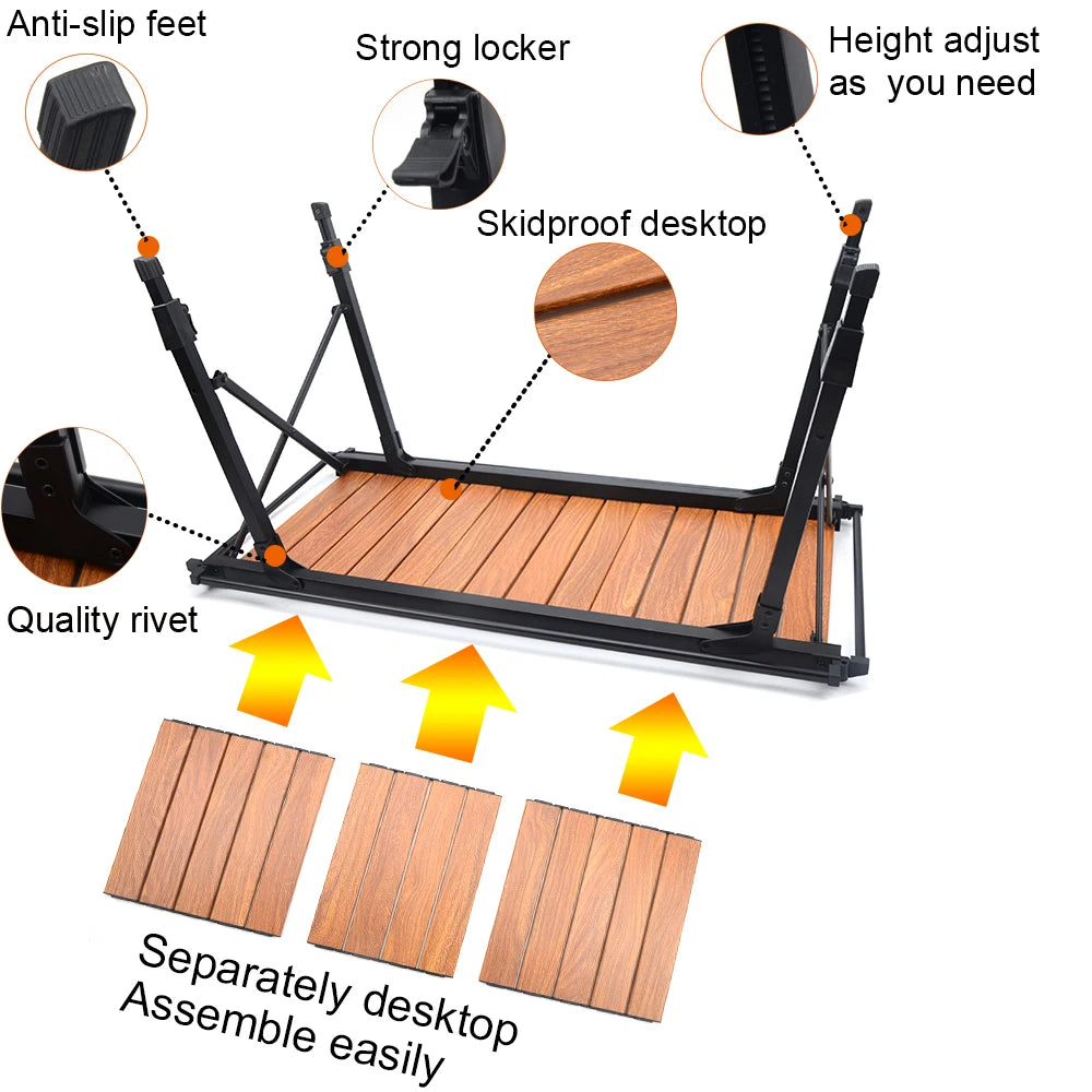 Portable Folding Camp Kitchen Table — IGT Gas Stove Compatible
