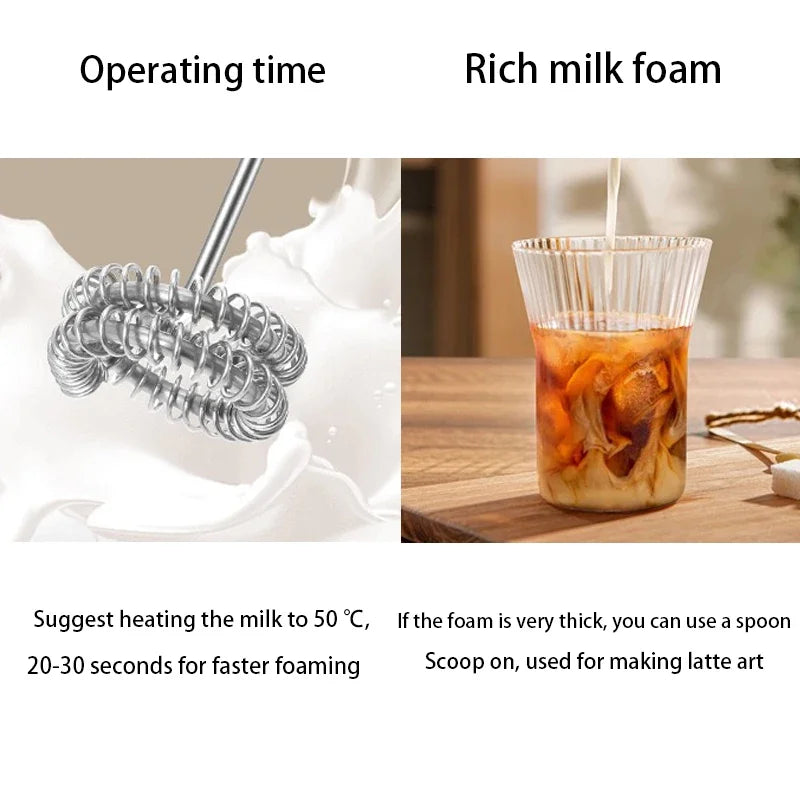 Electric Milk Frother — 3-Speed USB Handheld Foam Maker