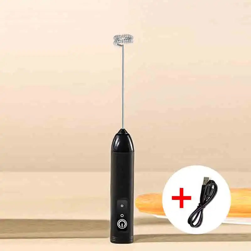 Electric Milk Frother — 3-Speed USB Handheld Foam Maker