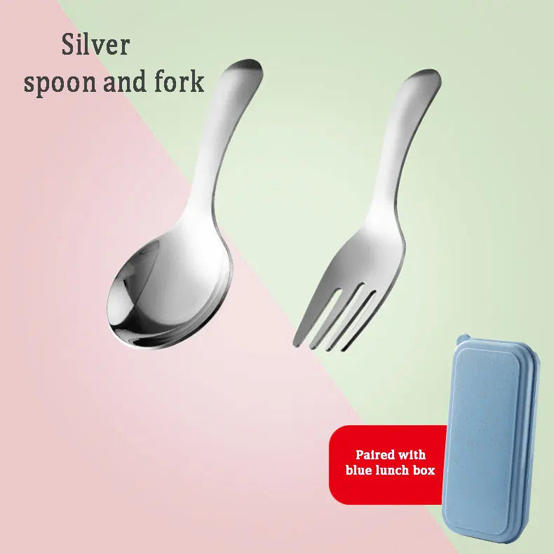 Kids Stainless Steel Camping Cutlery — Portable Spoon & Fork Travel Set