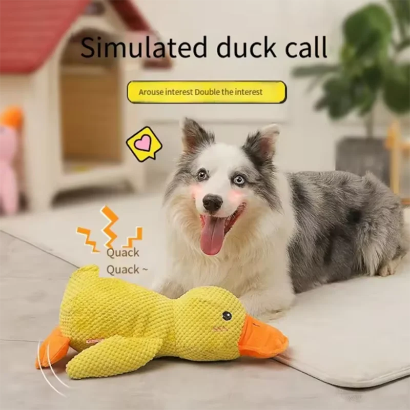 Dog Hug Duck Plush Toy — Squeaky Interactive Comfort Doll for Pets
