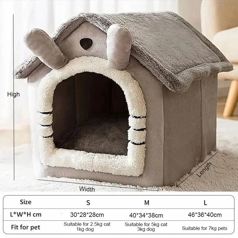 Cozy Cave Dog House — Indoor Warm Pet Tent Bed