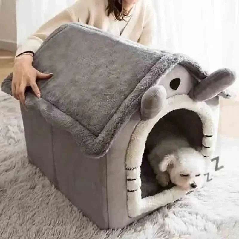 Cozy Cave Dog House — Indoor Warm Pet Tent Bed