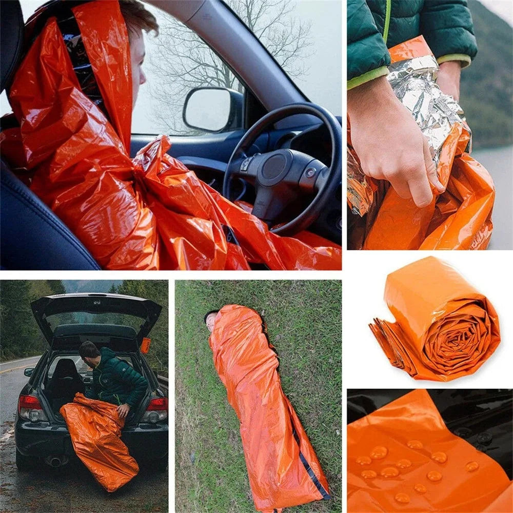 Mylar Emergency Survival Blanket Sleeping Bag — Waterproof Thermal Sack