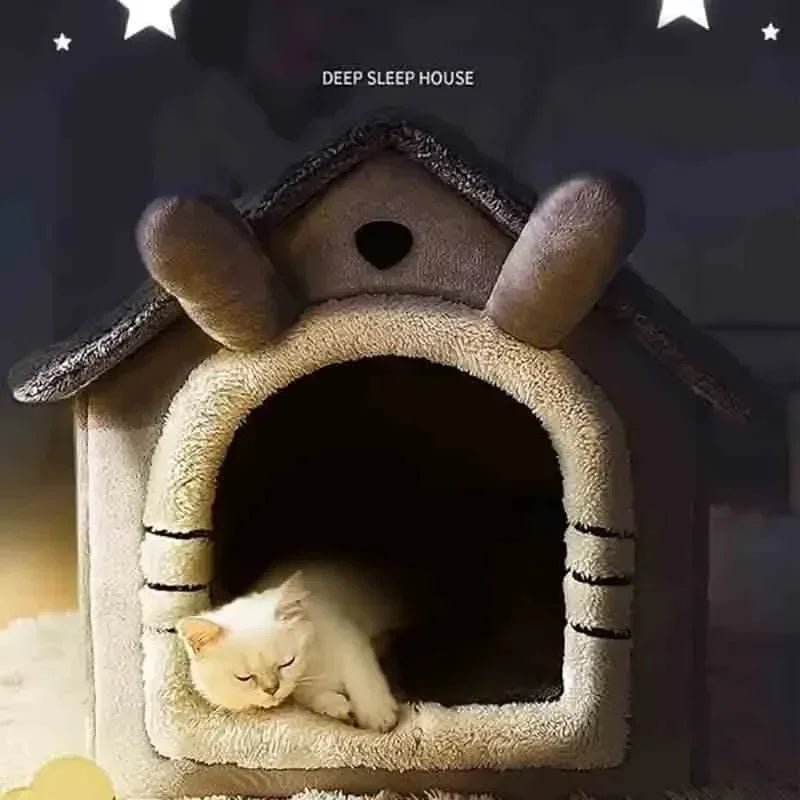 Cozy Cave Dog House — Indoor Warm Pet Tent Bed