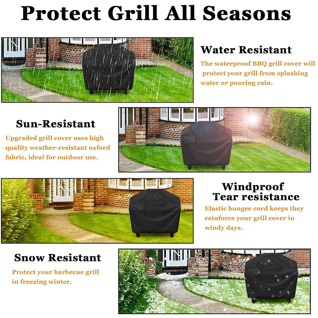 Heavy-Duty Waterproof BBQ Grill Cover — Heat & Stain Resistant