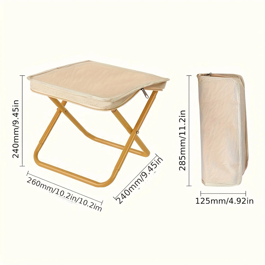 Portable Folding Camping Stool — Zippered Carry Handle for Outdoor Use