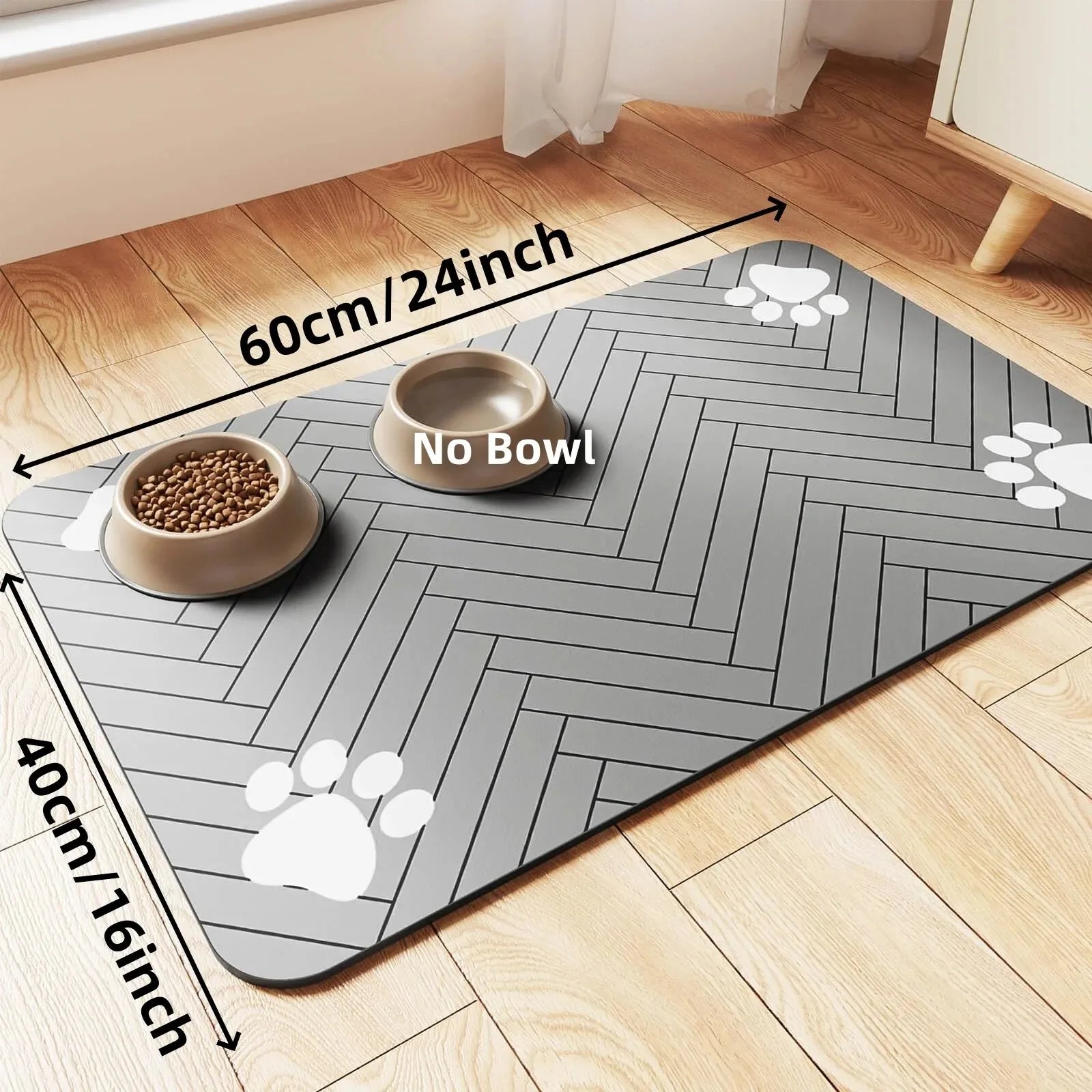 Absorbent Pet Feeding Mat — Quick-Dry Waterproof Placemat