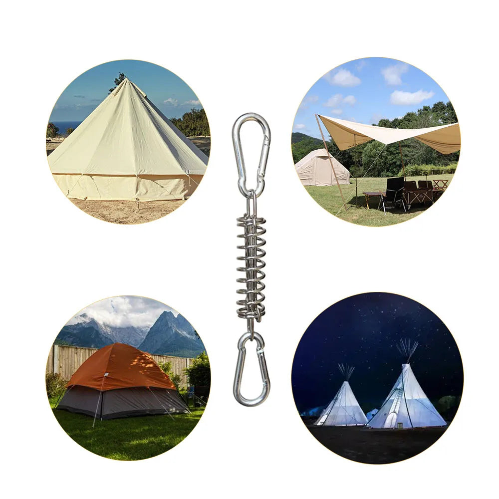 Tent Guy Ropes with Spring Buckle & Carabiner Clips — 4/6pc Set