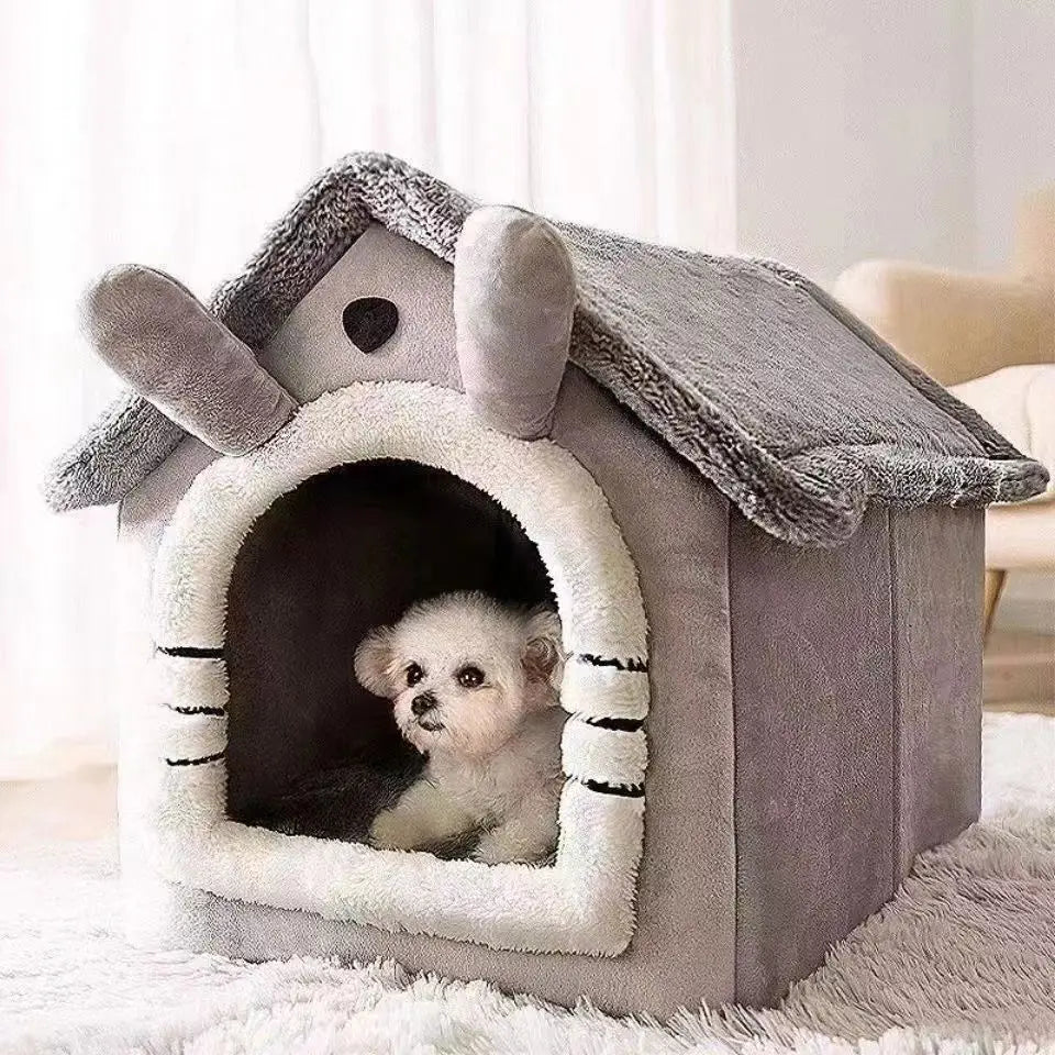 Cozy Cave Dog House — Indoor Warm Pet Tent Bed