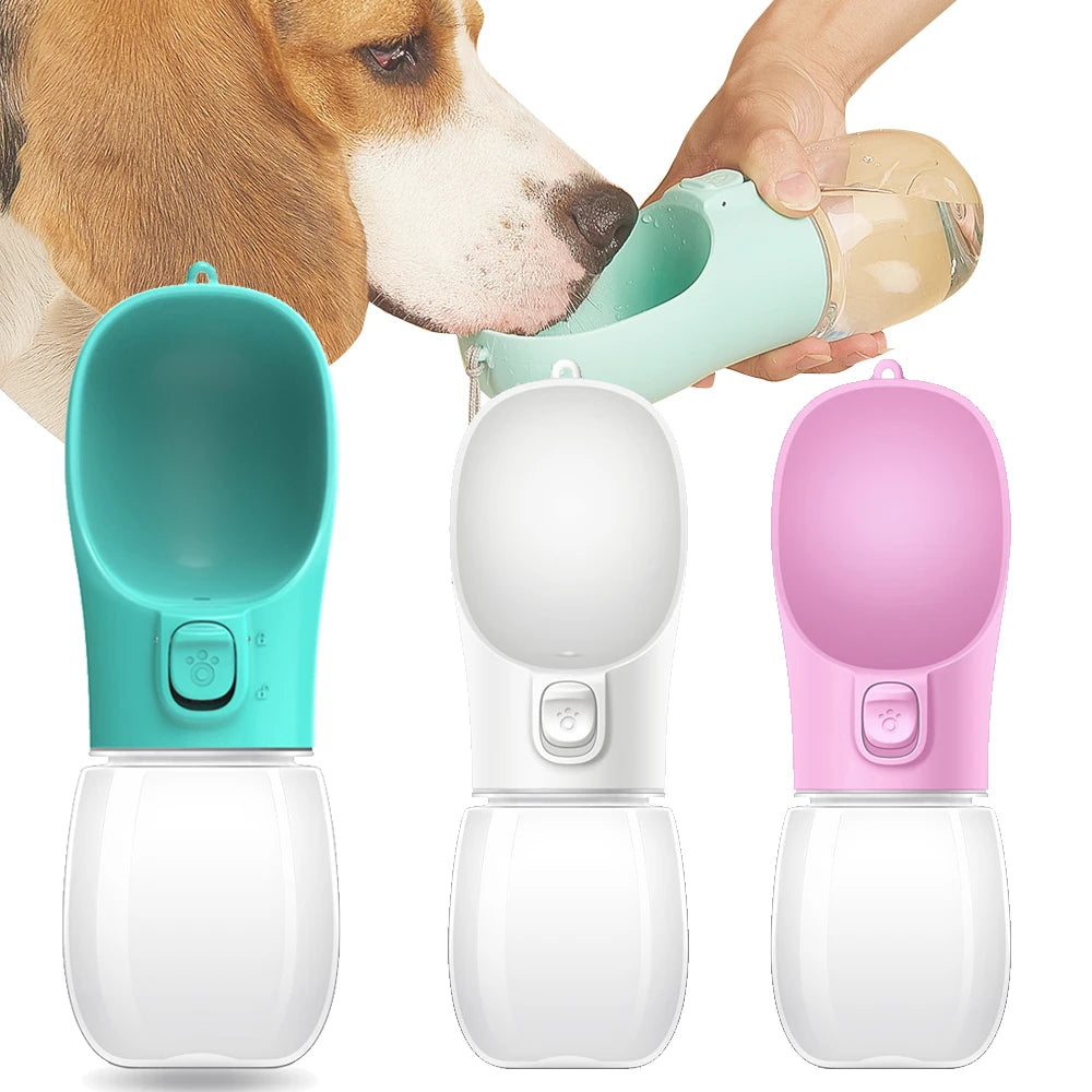 Leakproof Dog Water Bottle — Built-In Bowl for Walks