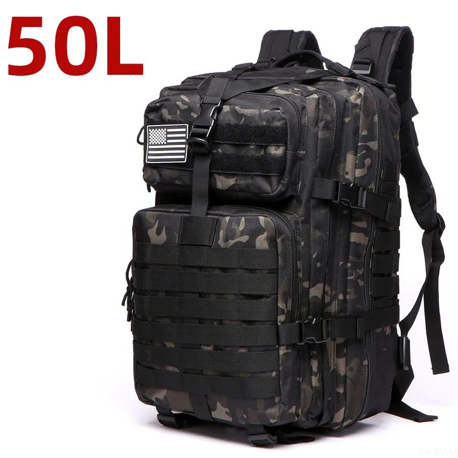Tactical Hiking Backpack — Waterproof Nylon 25L/50L Outdoor Rucksack
