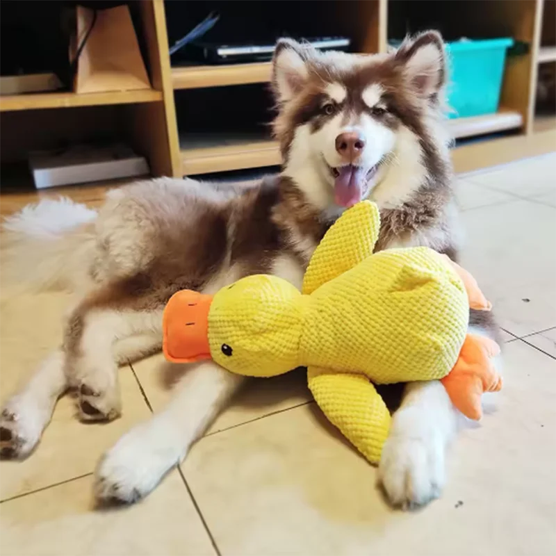 Dog Hug Duck Plush Toy — Squeaky Interactive Comfort Doll for Pets