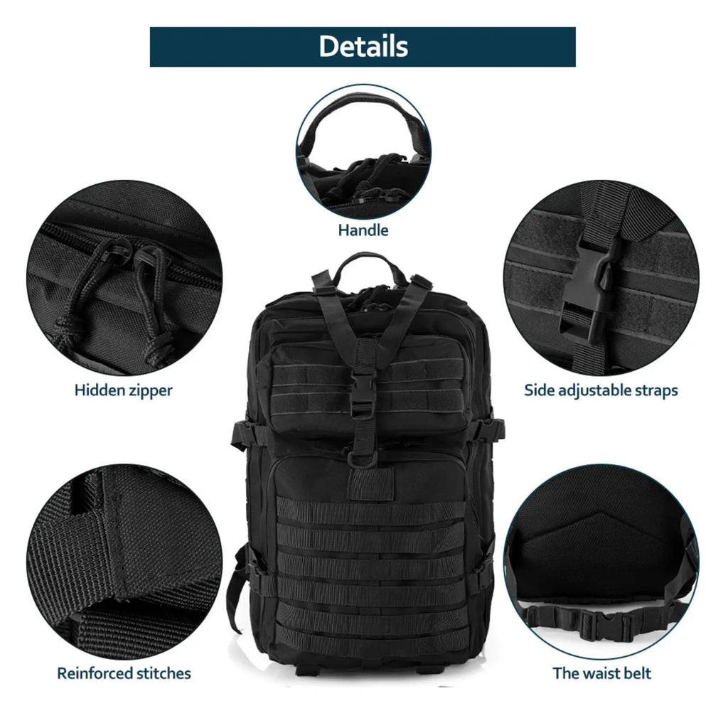 Tactical Hiking Backpack — Waterproof Nylon 25L/50L Outdoor Rucksack