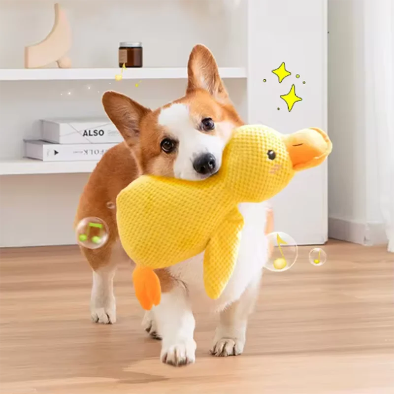 Dog Hug Duck Plush Toy — Squeaky Interactive Comfort Doll for Pets