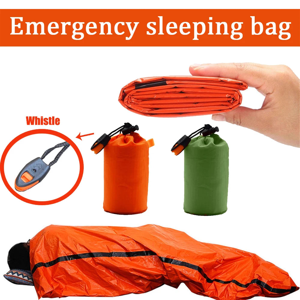 Mylar Emergency Survival Blanket Sleeping Bag — Waterproof Thermal Sack