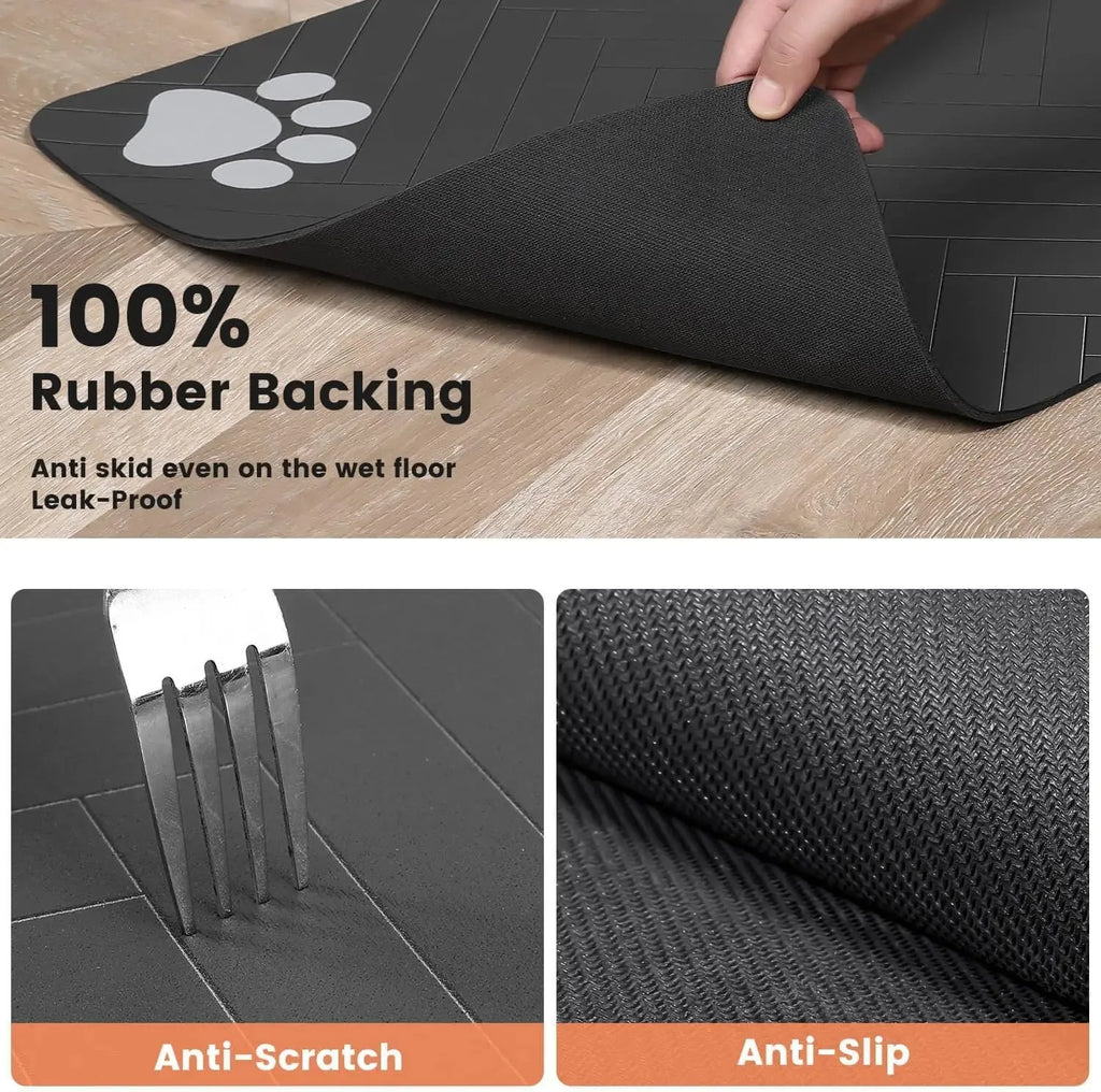 Absorbent Pet Feeding Mat — Quick-Dry Waterproof Placemat
