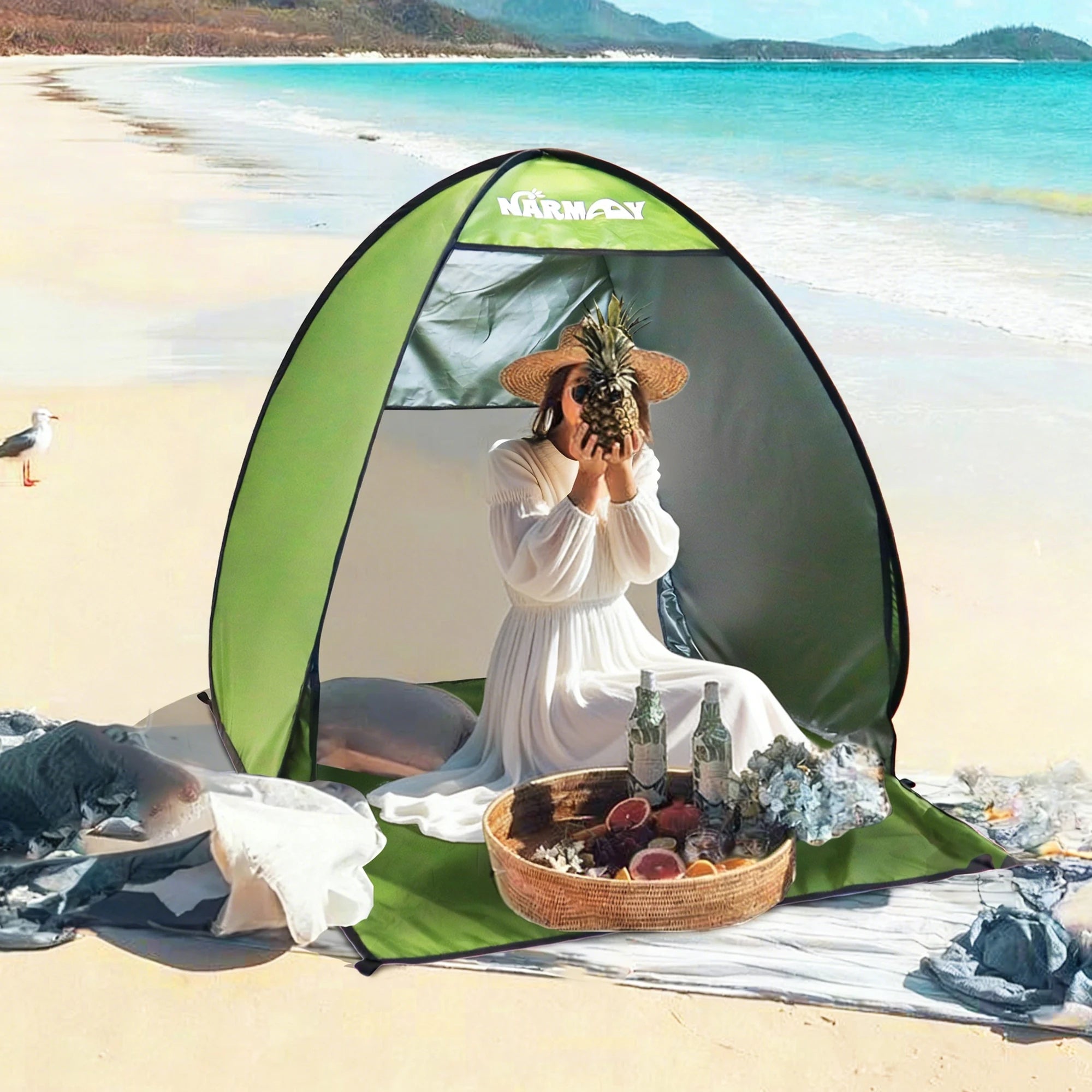 Pop-Up Beach Tent — UV-Resistant Waterproof Sun Shade Shelter