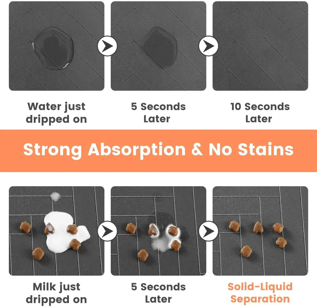 Absorbent Pet Feeding Mat — Quick-Dry Waterproof Placemat