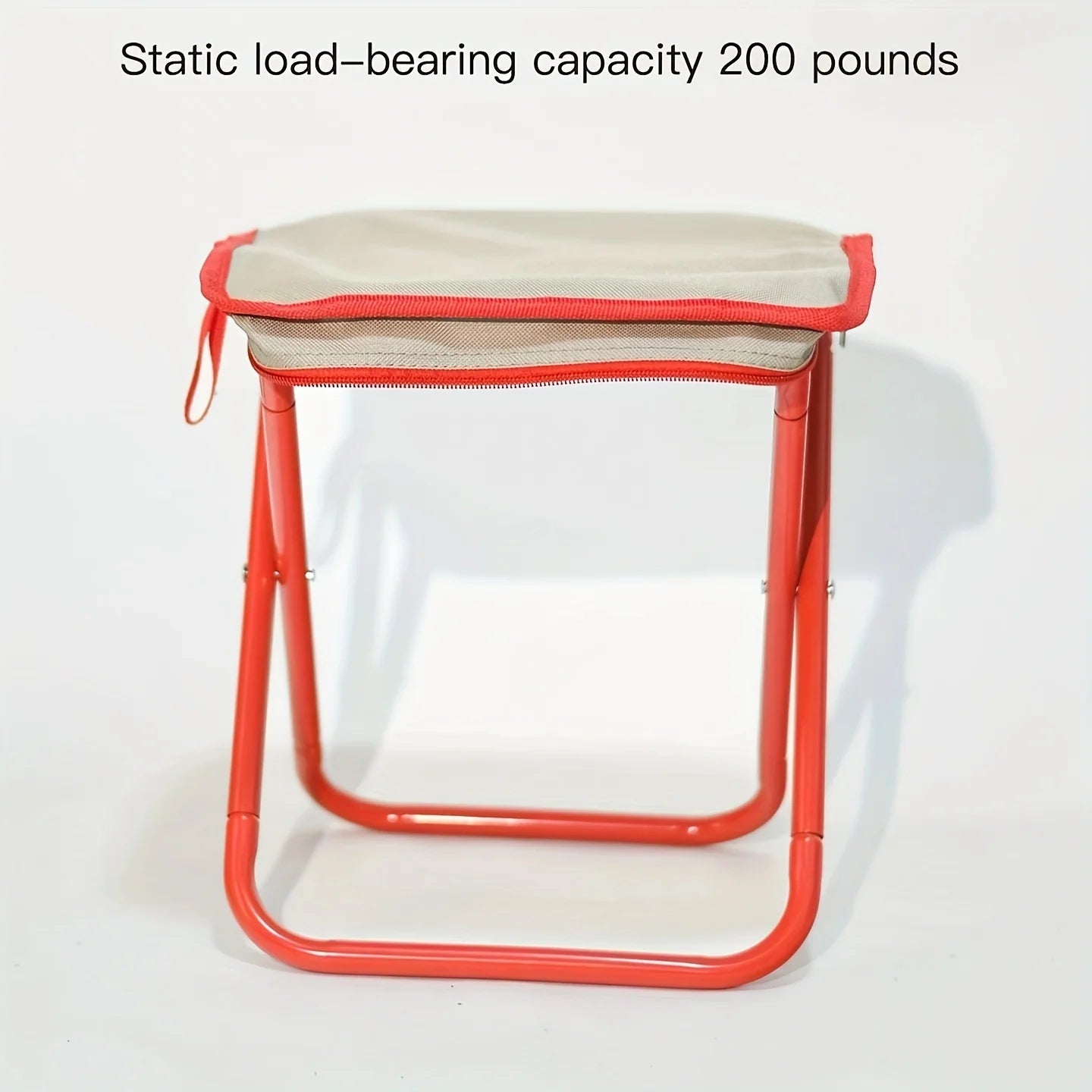 Portable Folding Camping Stool — Zippered Carry Handle for Outdoor Use