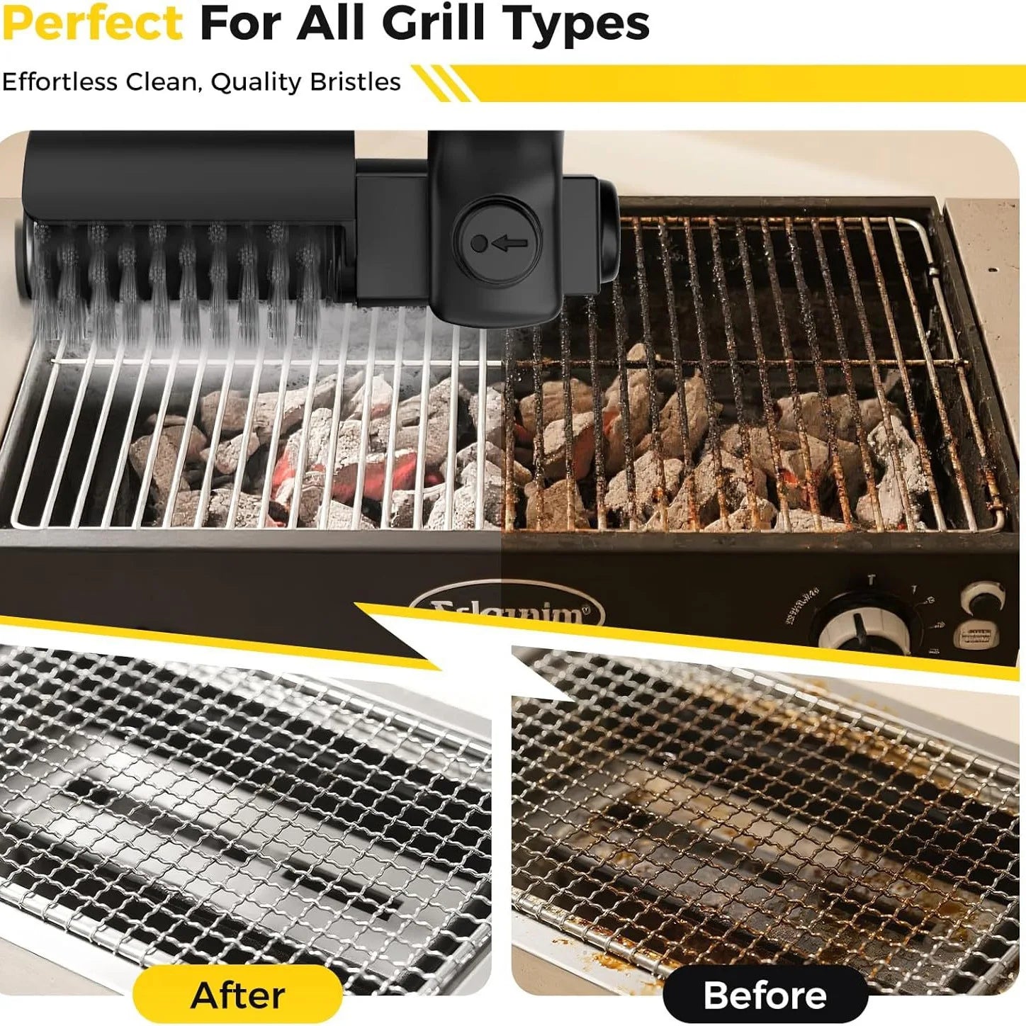 Electric BBQ Grill Brush — Cordless Rechargeable Rotary Cleaner