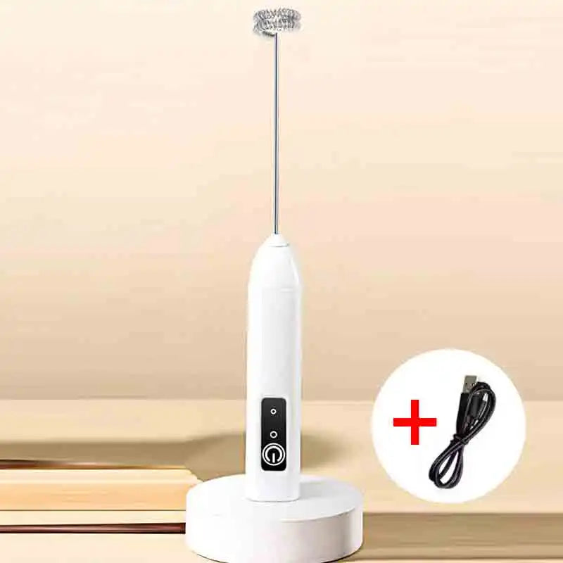 Electric Milk Frother — 3-Speed USB Handheld Foam Maker