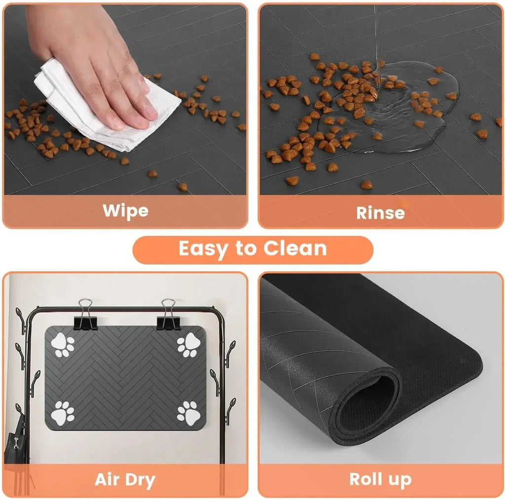 Absorbent Pet Feeding Mat — Quick-Dry Waterproof Placemat