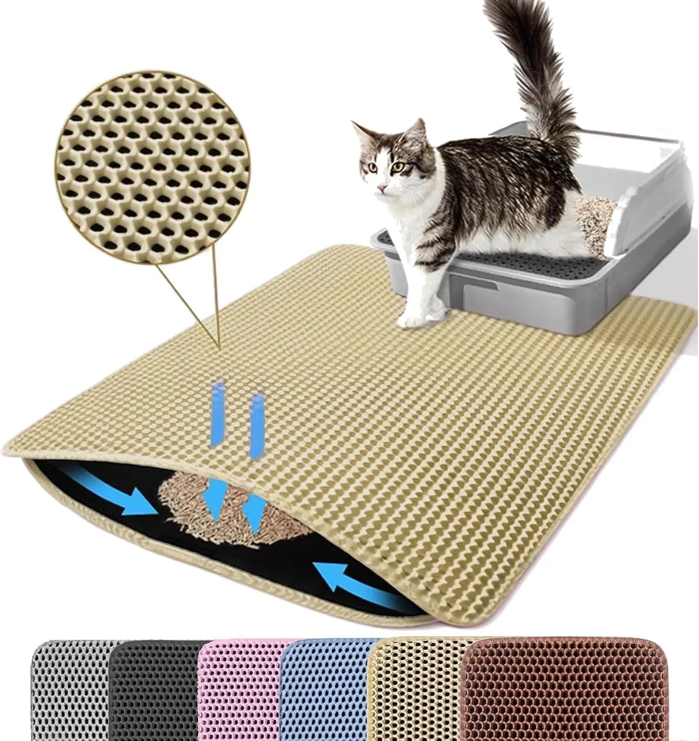 Double-Layer Cat Litter Mat — Waterproof Non-Slip Trapper