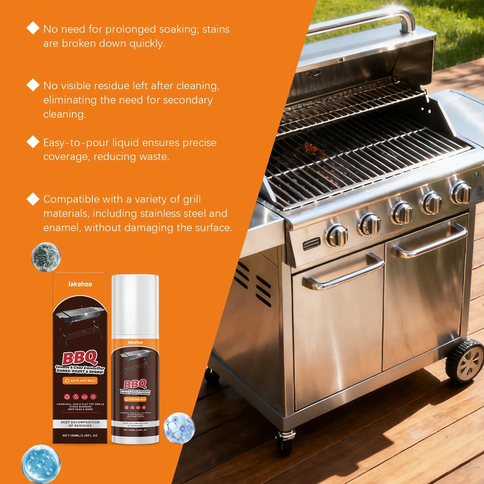 BBQ Grill Cleaner Spray — Heavy-Duty Degreaser for Grills & Ovens