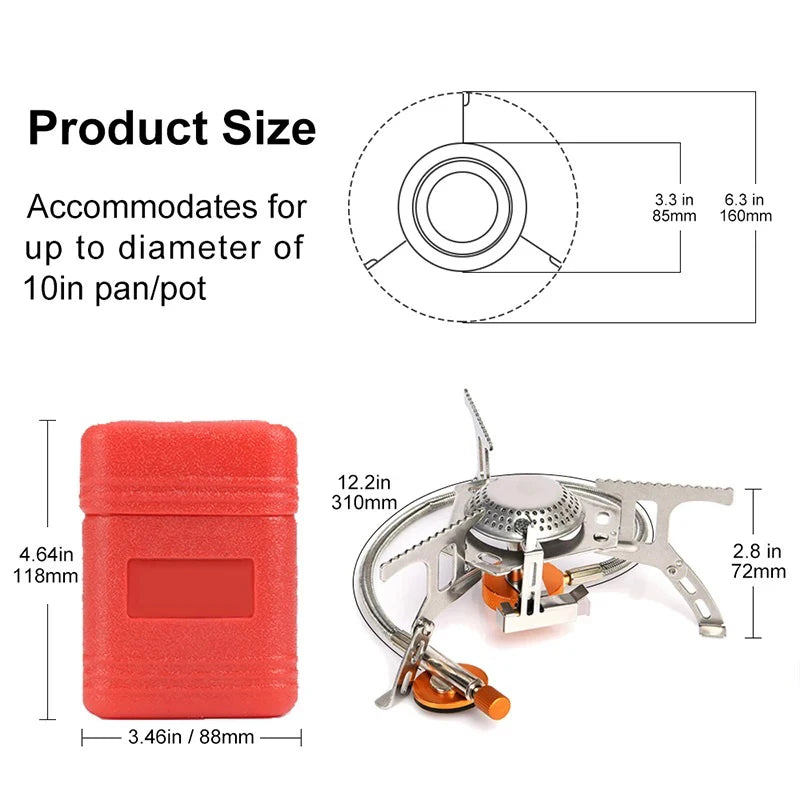 Portable Folding Camping Gas Stove — 3500W Backpacking Burner