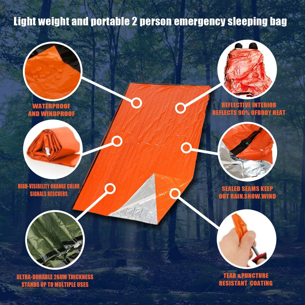 Mylar Emergency Survival Sleeping Bag — Ultralight Thermal Shelter