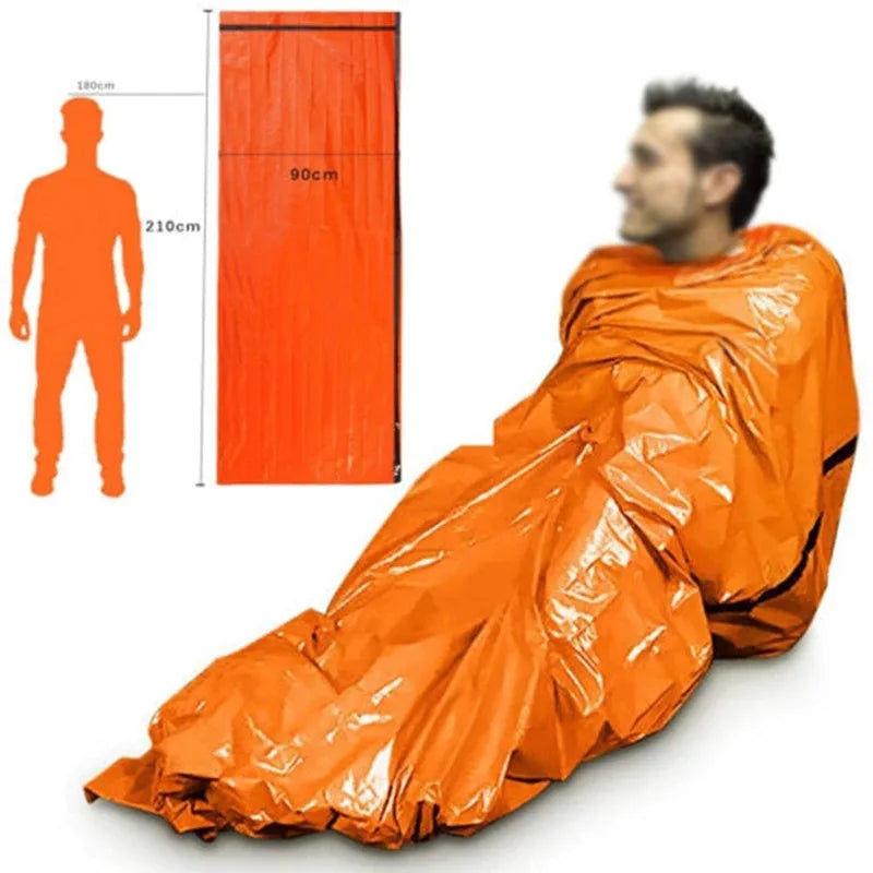 Mylar Emergency Survival Blanket Sleeping Bag — Waterproof Thermal Sack