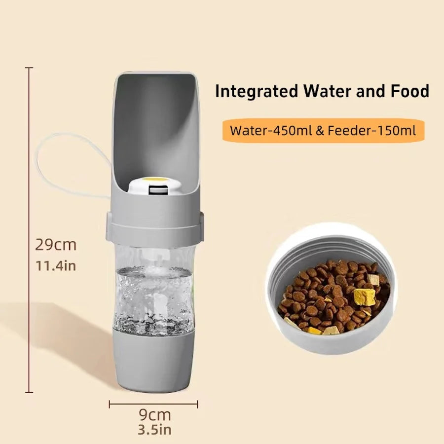 2-in-1 Pet Travel Bottle — Food & Water On-the-Go