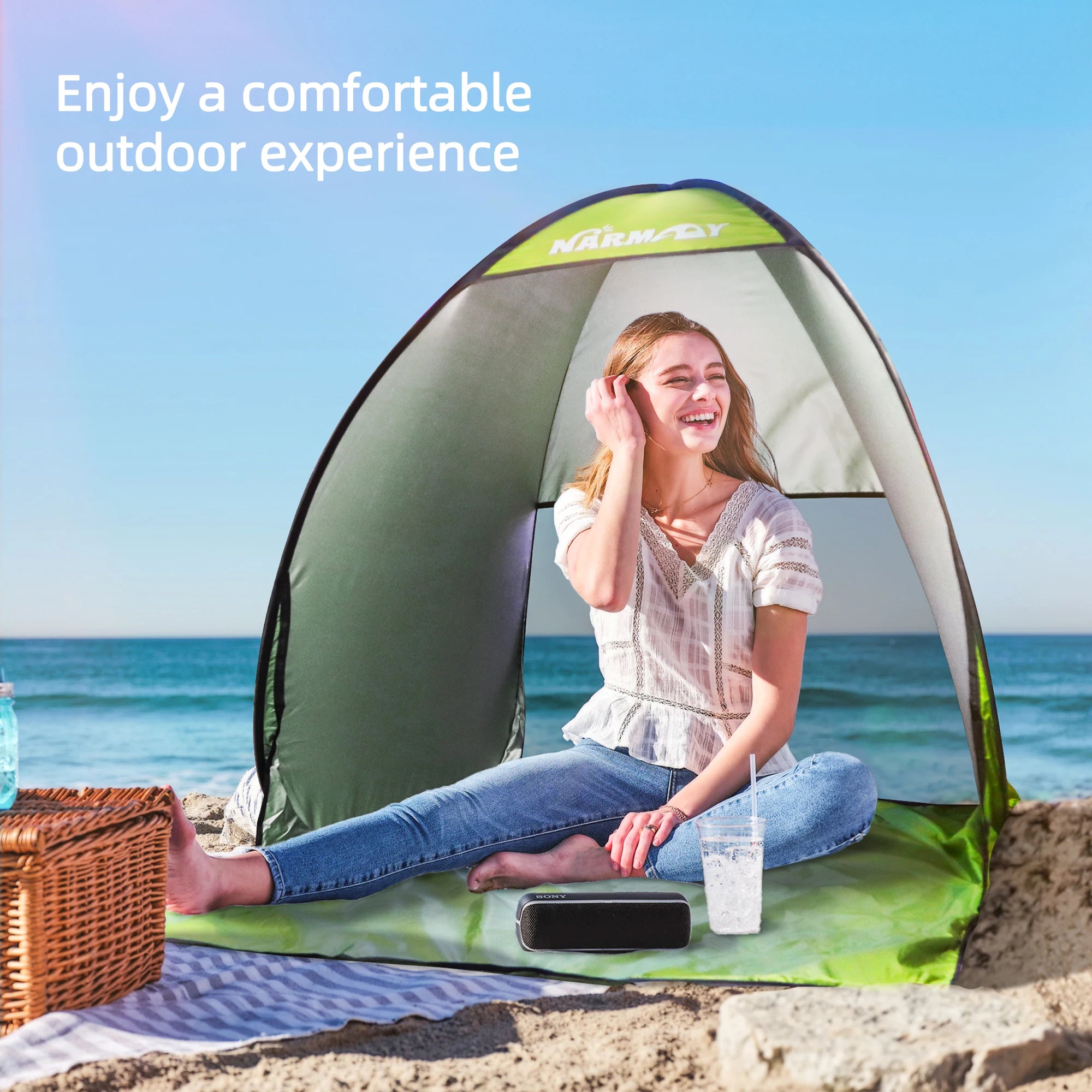 Pop-Up Beach Tent — UV-Resistant Waterproof Sun Shade Shelter