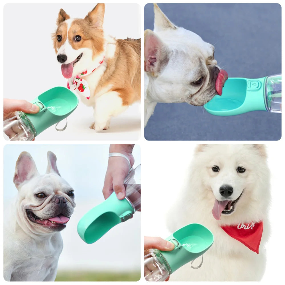 Leakproof Dog Water Bottle — Built-In Bowl for Walks