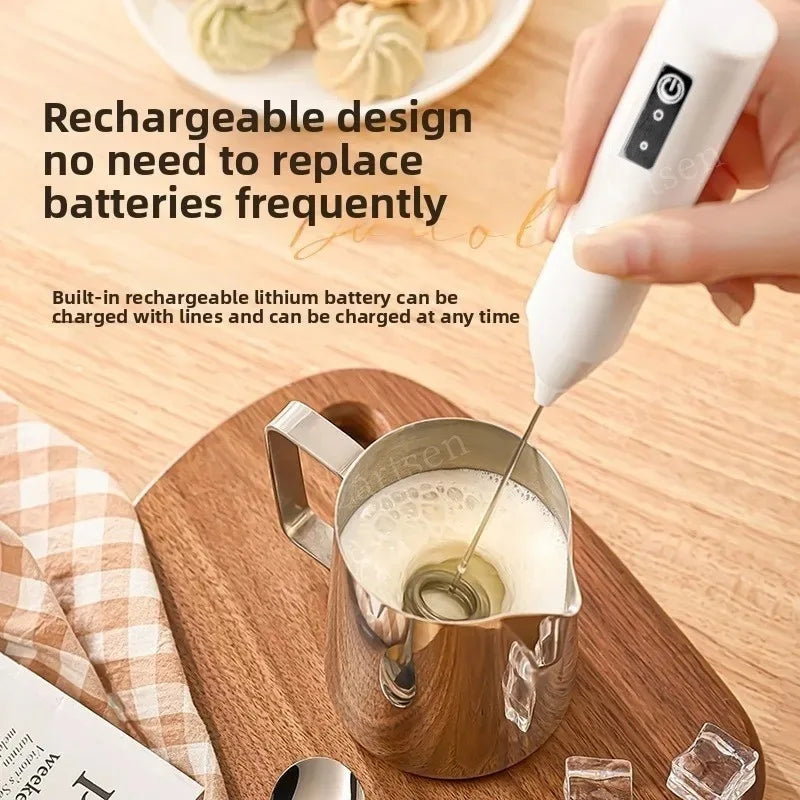 Wireless Milk Frother — USB-C Rechargeable Stainless Steel