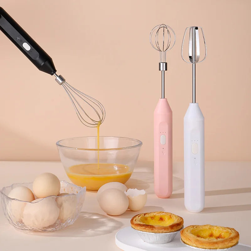 Cordless Whisk & Milk Frother — Auto-Stirring Kitchen Mixer