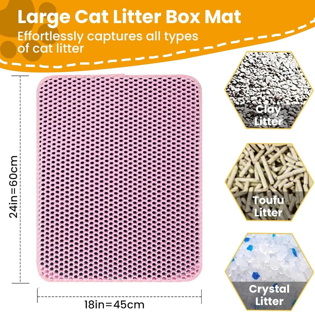 Double-Layer Cat Litter Mat — Waterproof Non-Slip Trapper