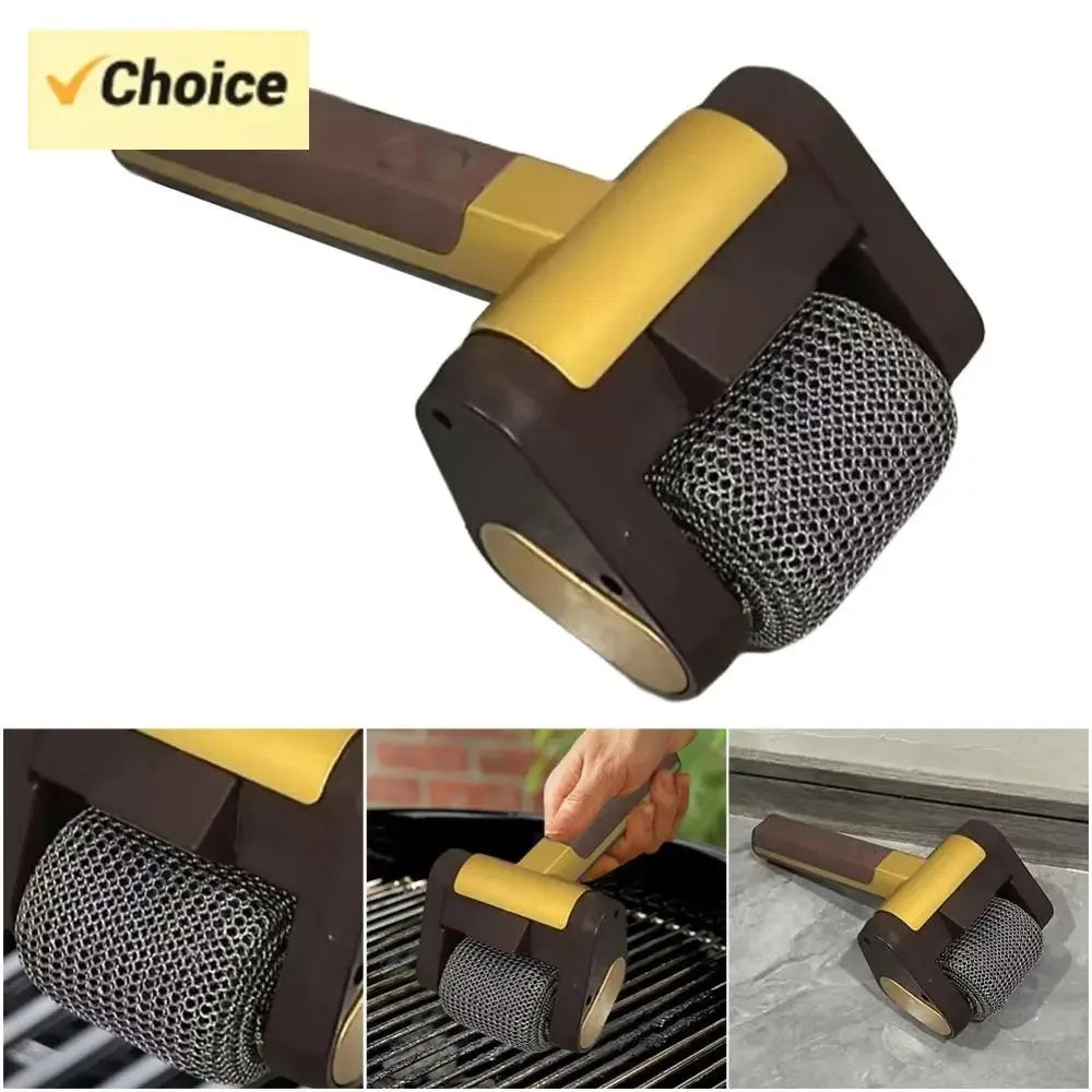 Electric Rotary Grill Brush — Rechargeable Stainless Steel BBQ Cleaner