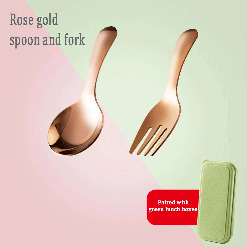 Kids Stainless Steel Camping Cutlery — Portable Spoon & Fork Travel Set