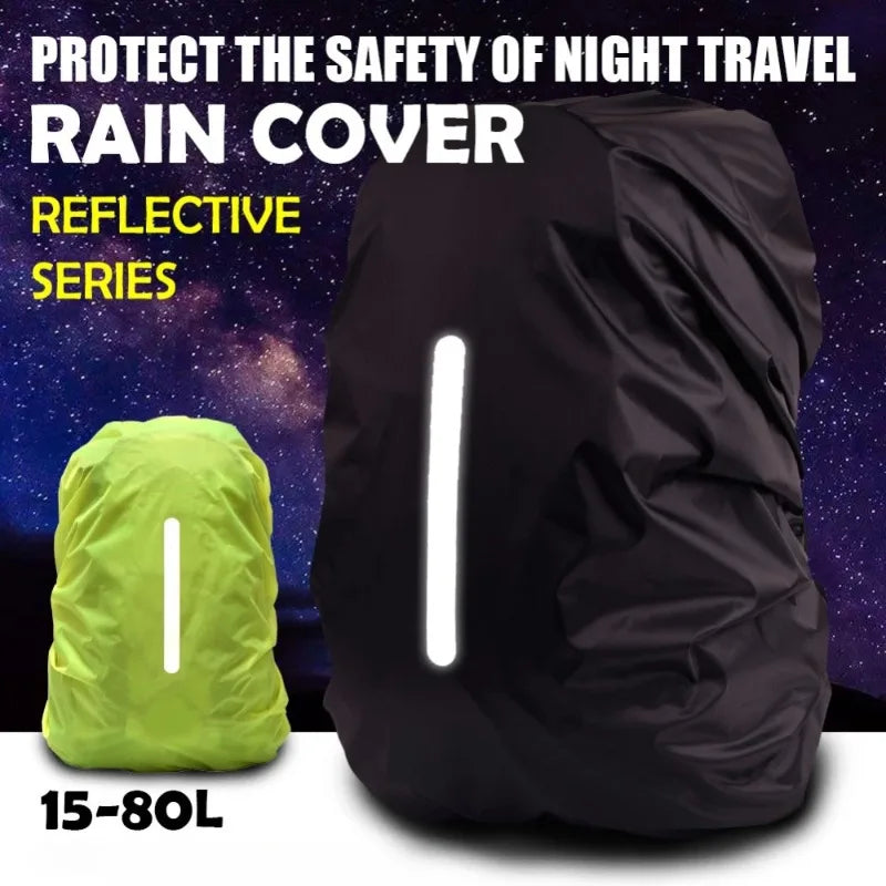 Reflective Waterproof Backpack Rain Cover — Night Safety Cycling Bag Cover