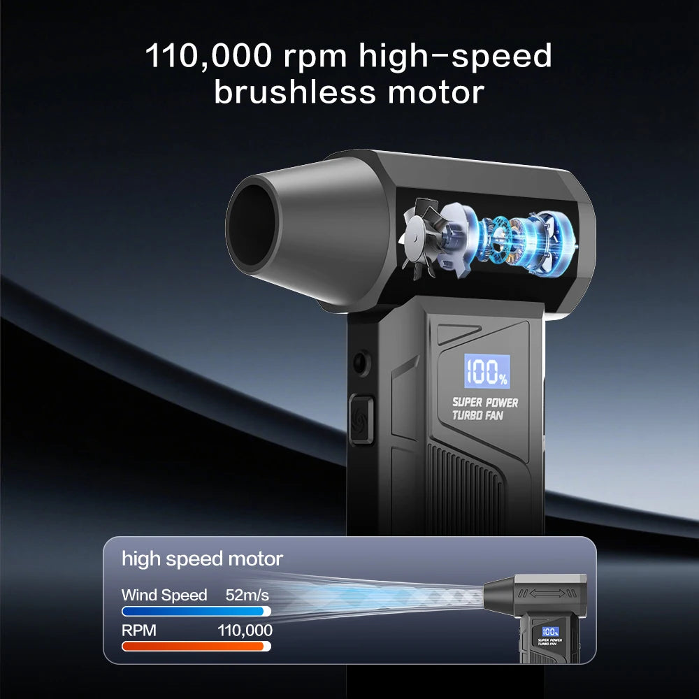 Wireless Jet Air Blower — Brushless Motor LED Digital Display