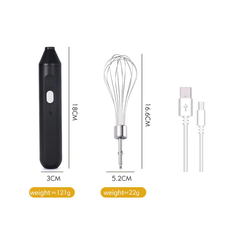 Cordless Whisk & Milk Frother — Auto-Stirring Kitchen Mixer